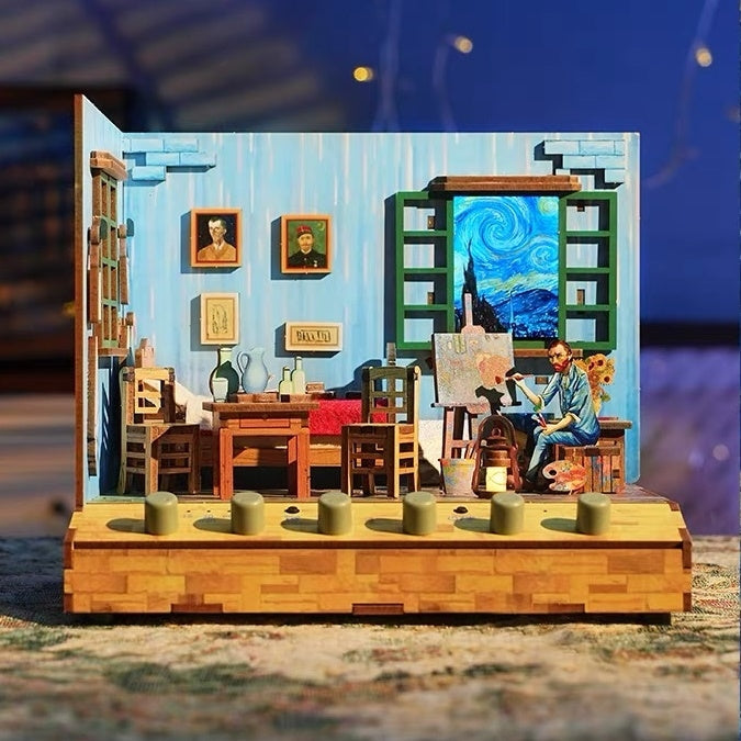 Vincent Van Gogh Bedroom in Arles DIY Miniature House Kit | Dollhouse | 3D Wooden Puzzles