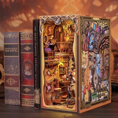 Fantastic Animal Common Room DIY Book Nook Kit, A charming magic academy series miniature crafts, perfect for DIY crafting enthusiasts and dollhouse collectors alike. Ideal for bookshelf decor of gift for magic world lovers