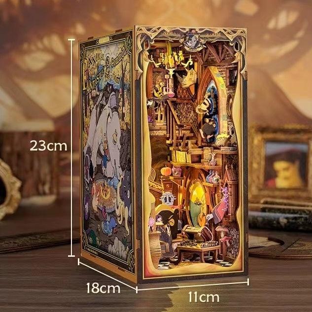 Fantastic Animal Common Room DIY Book Nook Kit, A charming magic academy series miniature crafts, perfect for DIY crafting enthusiasts and dollhouse collectors alike. Ideal for bookshelf decor of gift for magic world lovers