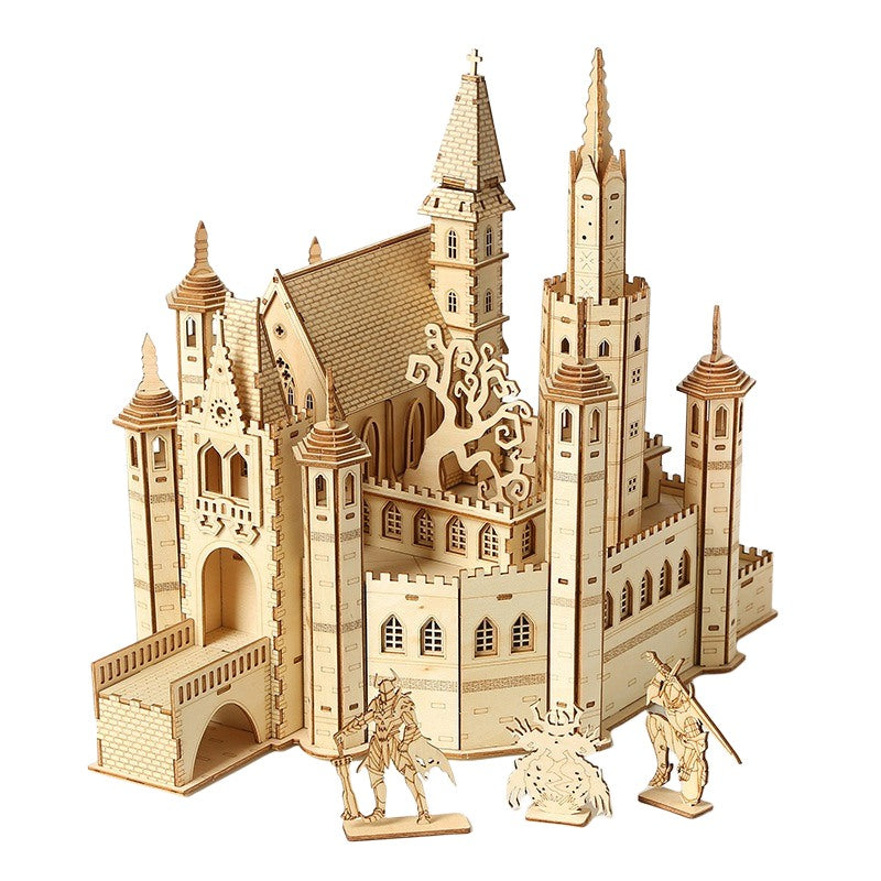 Lost Castle 3D Wooden Mechanical Puzzle - diy miniature crafts - architecture model building kit