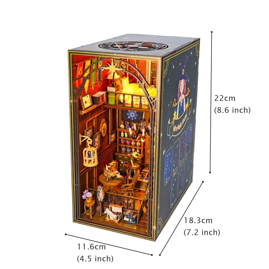 Mira's Magic House DIY Book Nook Kit - 3D Wooden Bookend - Bookshelf Insert Diorama - Miniature Crafts