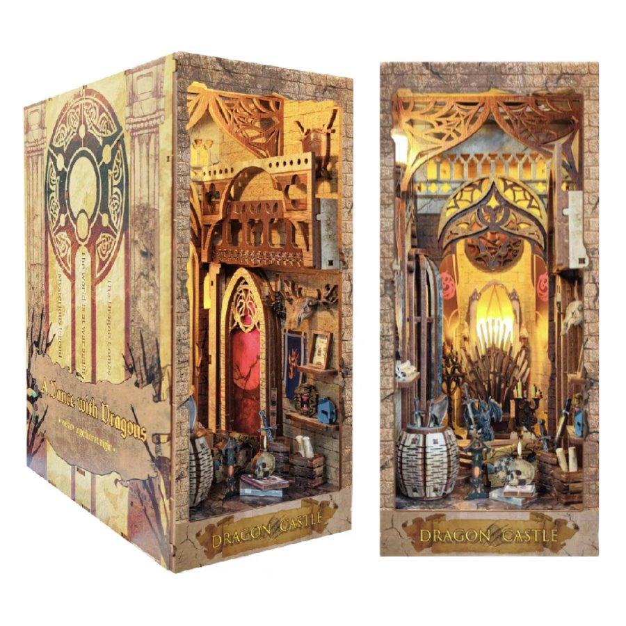 Dragon Castle DIY book nook kit - Game of Thrones Inspired - Bookshelf Insert Diorama - miniature crafts